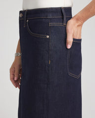 Chico's High-Rise Straight Stretch-Denim Skirt CEDAR RINSE