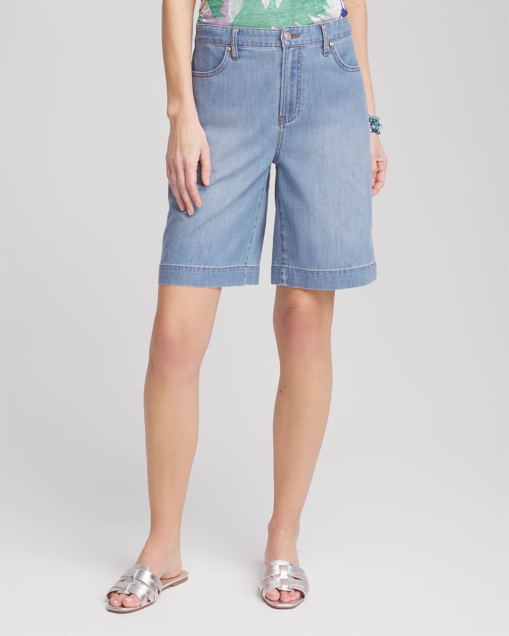 Chico's Lightweight Summer Jean Shorts CARESSA INDIGO