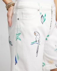 Chico's Girlfriend Cuffed Swing Denim Shorts ALABASTER
