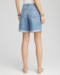 Chico's Girlfriend Cuffed Swing Denim Shorts PASHMINA INDIGO