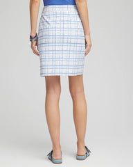 Chico's Brigitte™ Plaid Slub Skort BLUE PEARL