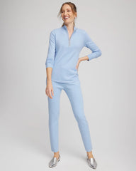 Chico's Zenergy® Luxe Half-Zip Pullover Top CRYSTAL TOPAZ