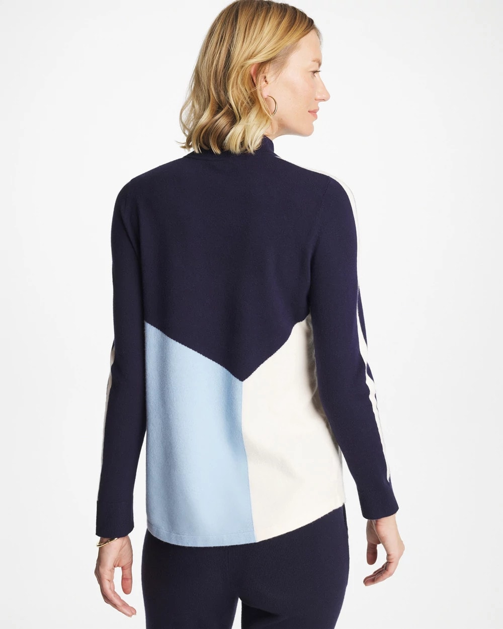 Chico's Zenergy® Luxe Colorblock Half-Zip Pullover CRYSTAL TOPAZ