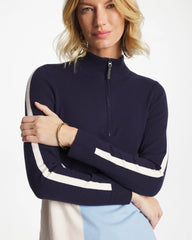 Chico's Zenergy® Luxe Colorblock Half-Zip Pullover CRYSTAL TOPAZ