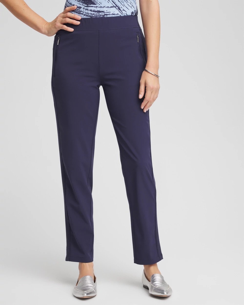 Chico's Zenergy® UPF Rib Mix Ankle Pants PASSPORT BLUE