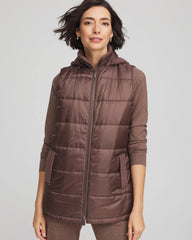 Chico's Zenergy® Quilted Hooded Vest WALNUT