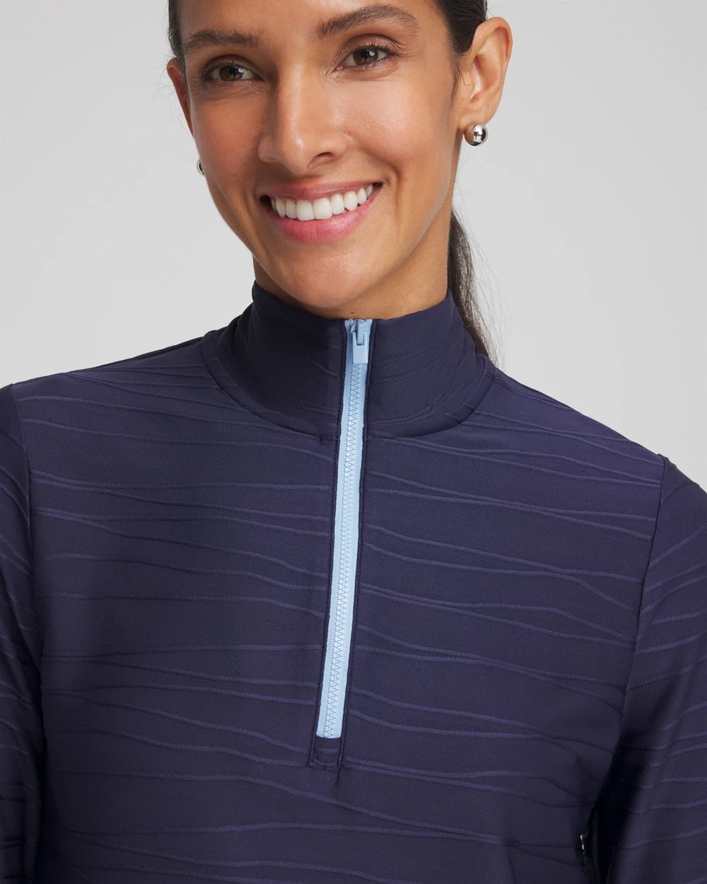 Chico's Zenergy® UPF Wave Half Zip PASSPORT BLUE