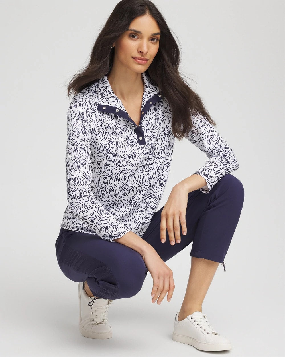 Chico's Zenergy® UPF Palma Pullover PASSPORT BLUE