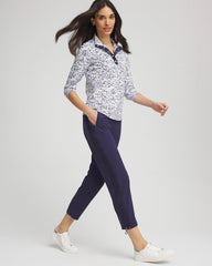 Chico's Zenergy® UPF Rib Mix Cropped Pants PASSPORT BLUE