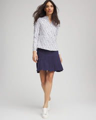 Chico's Zenergy® UPF Rice Ruffle Top CRYSTAL TOPAZ