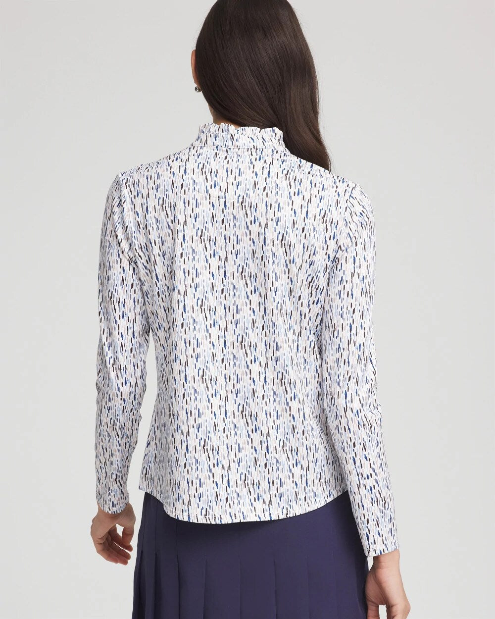 Chico's Zenergy® UPF Rice Ruffle Top CRYSTAL TOPAZ