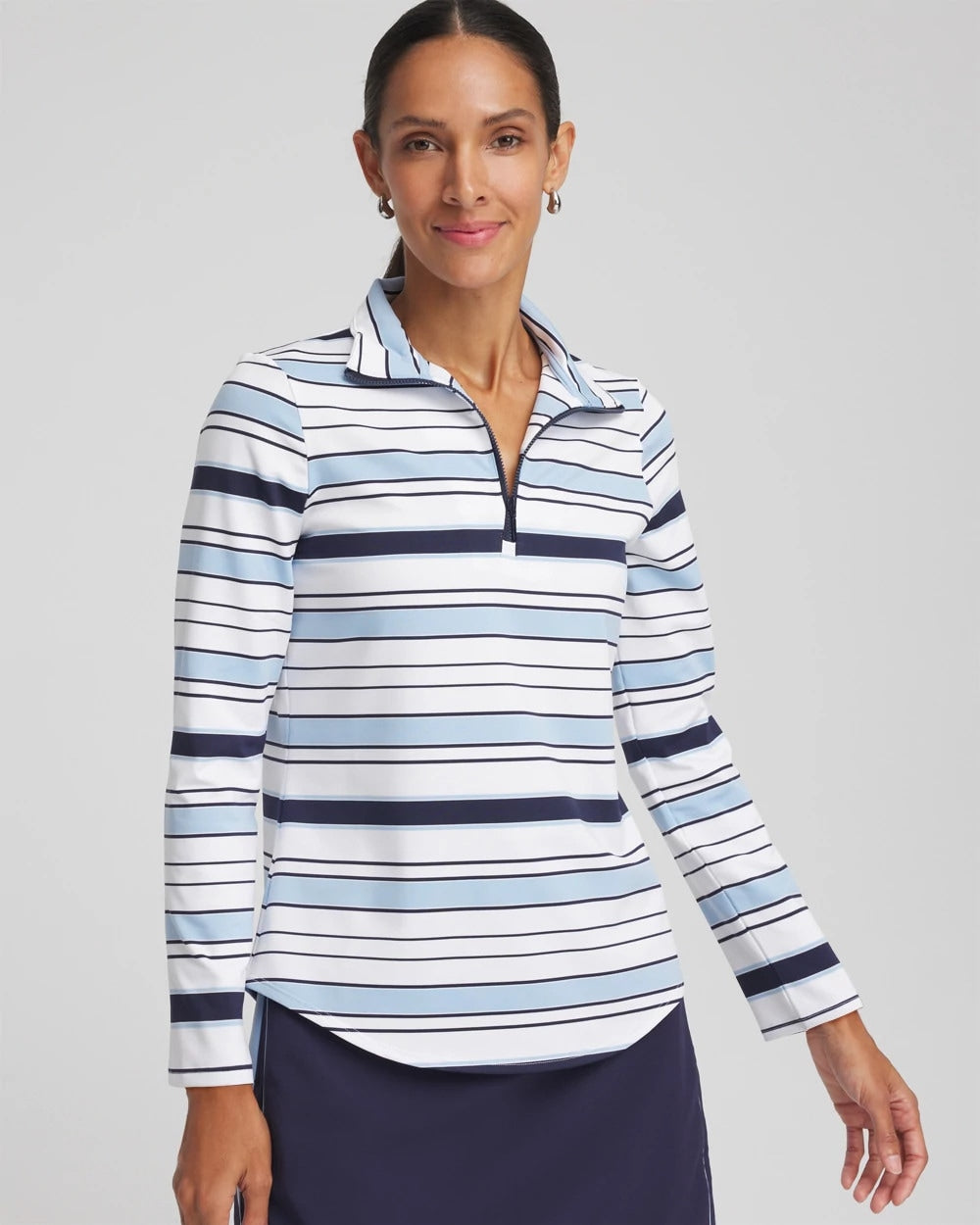 Chico's Zenergy® UPF Half Zip CRYSTAL TOPAZ
