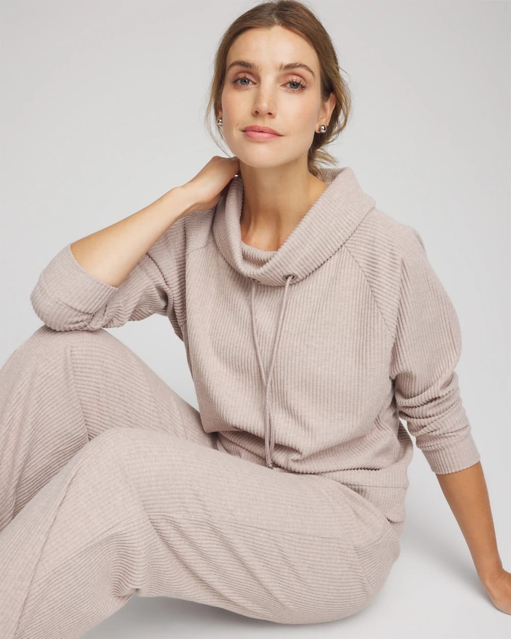 Chico's Zenergy® Soft Brushed Pullover LIGHT TAUPE HEATHER