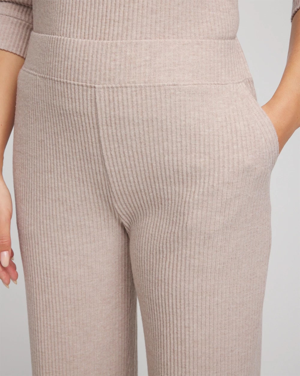 Chico's Zenergy® Brushed Ribbed Pants LIGHT TAUPE HEATHER
