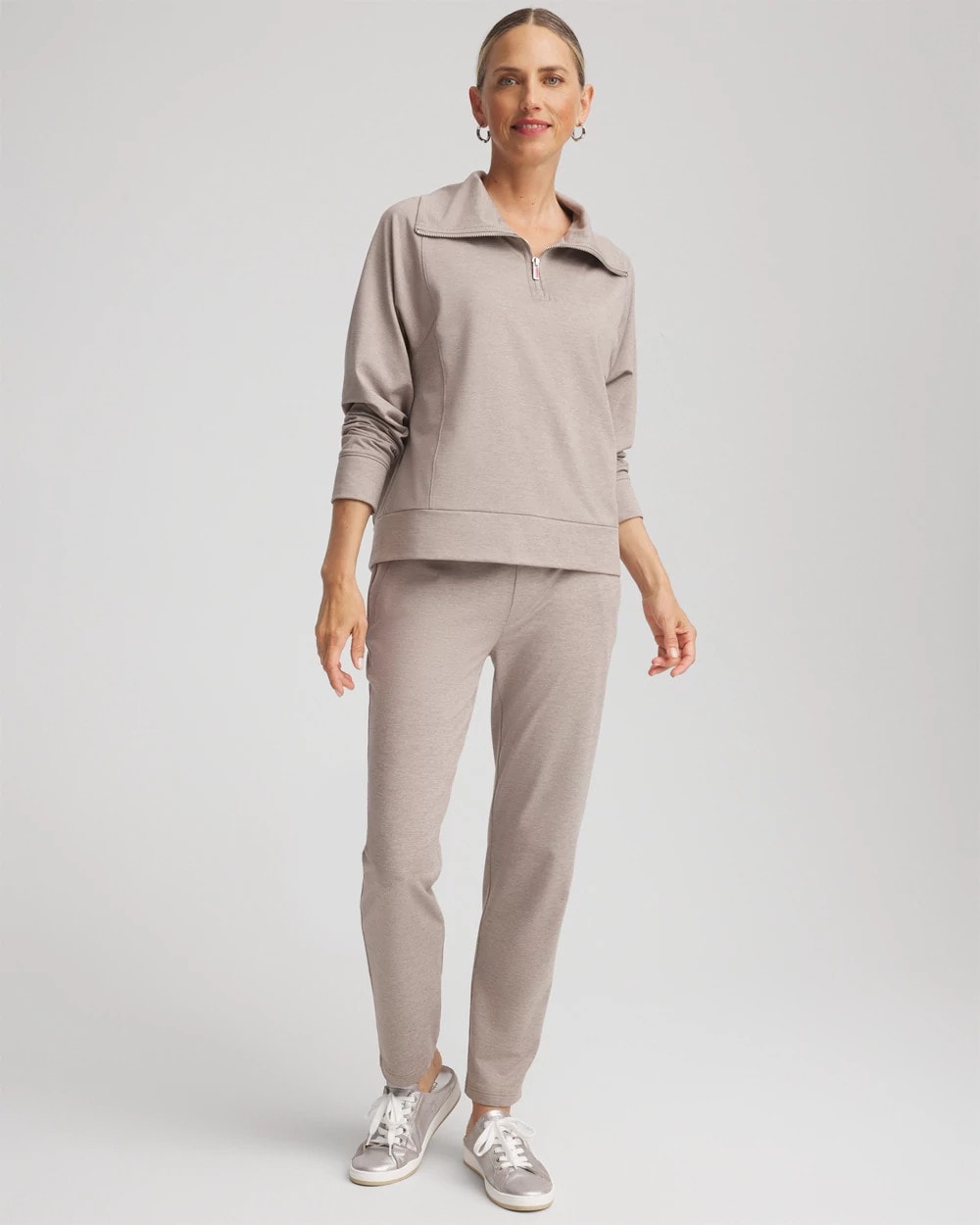 Chico's Zenergy® Cloud Half-Zip Pullover Top ROCKY MOUNTAIN