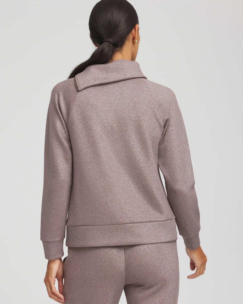 Chico's Zenergy® Sparkle Popover Top WALNUT