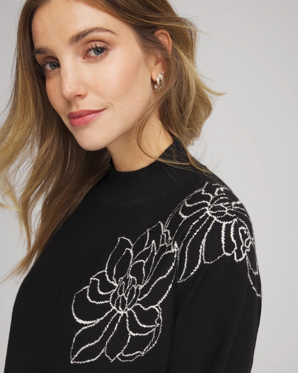 Chico's Zenergy® Luxe Intarsia Sweater BLACK