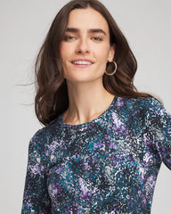 Chico's Zenergy® Soft Brushed Scattered Top TEAL SHADOW