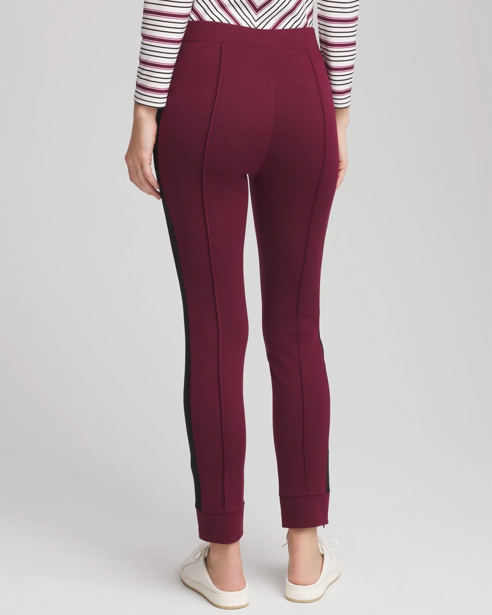 Chico's Zenergy® Double-Knit Contrast Ankle Pants DEEP CHIANTI
