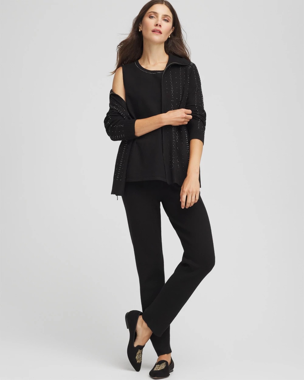 Chico's Zenergy® Luxe Diamante Tank BLACK