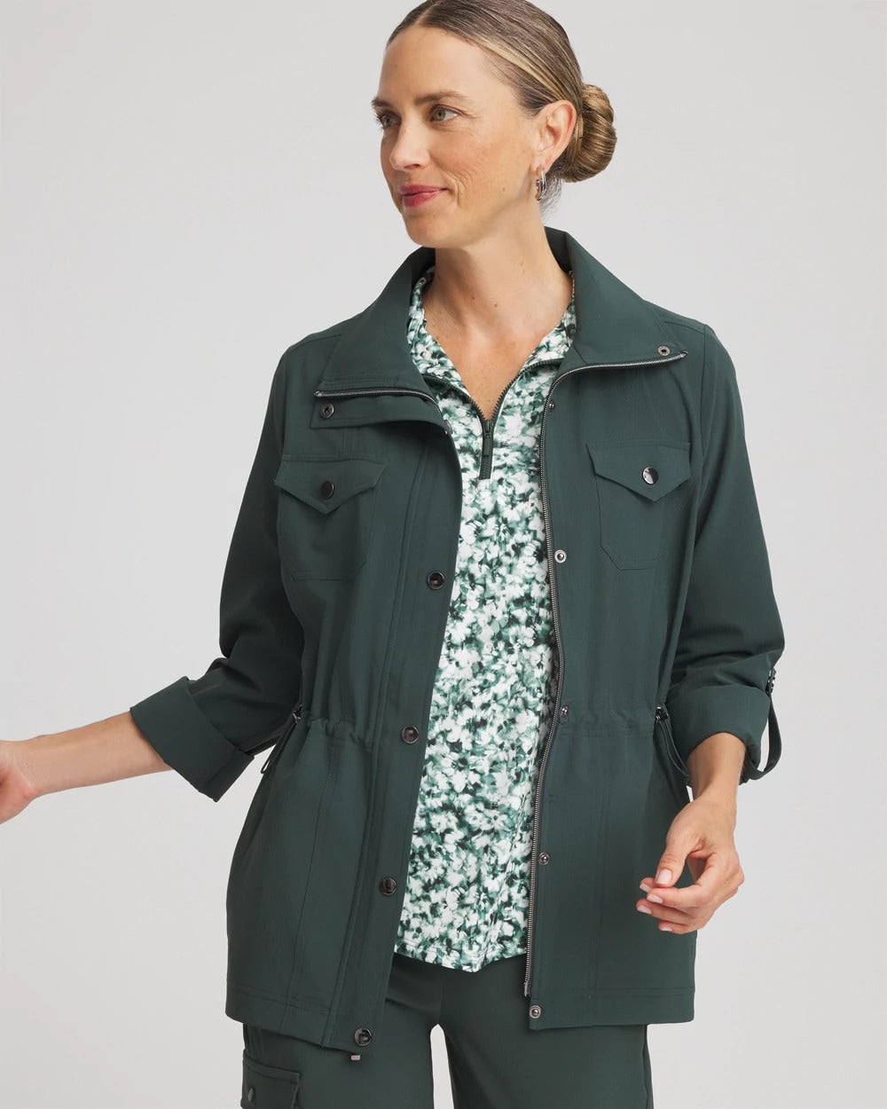 Chico's Zenergy® Ripstop Cargo Jacket DARKEST SPRUCE