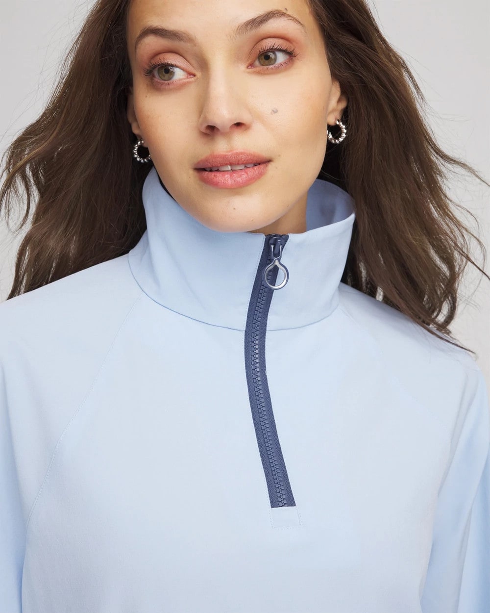 Chico's Zenergy® UPF Half-Zip Mockneck Top DELPHINIUM BLUE