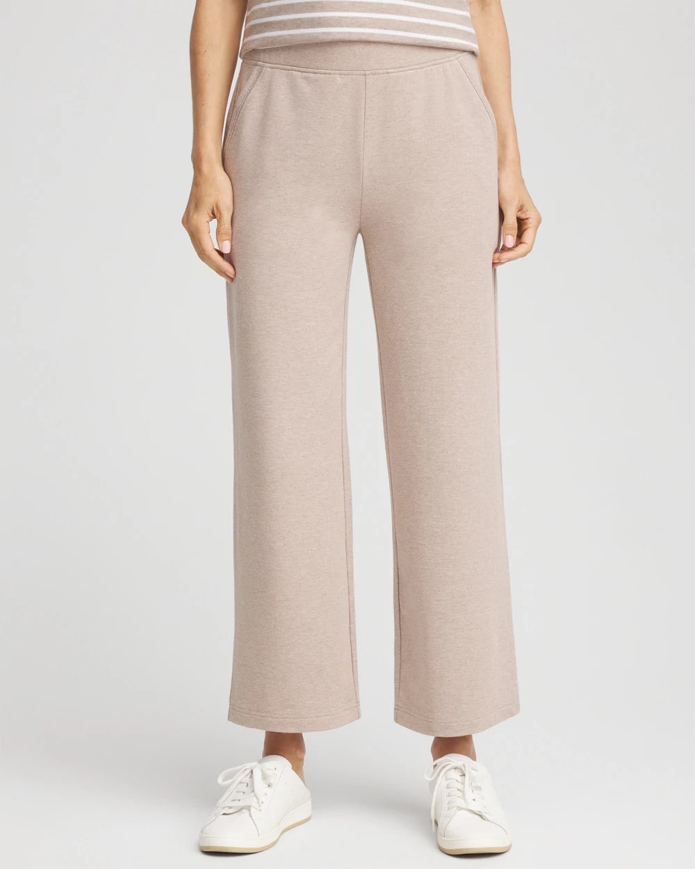 Chico's Zenergy® French Terry Cropped Pants LIGHT TAUPE HEATHER