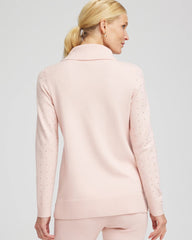 Chico's Zenergy® Luxe Diamante Cowlneck Tunic ROSE SMOKE