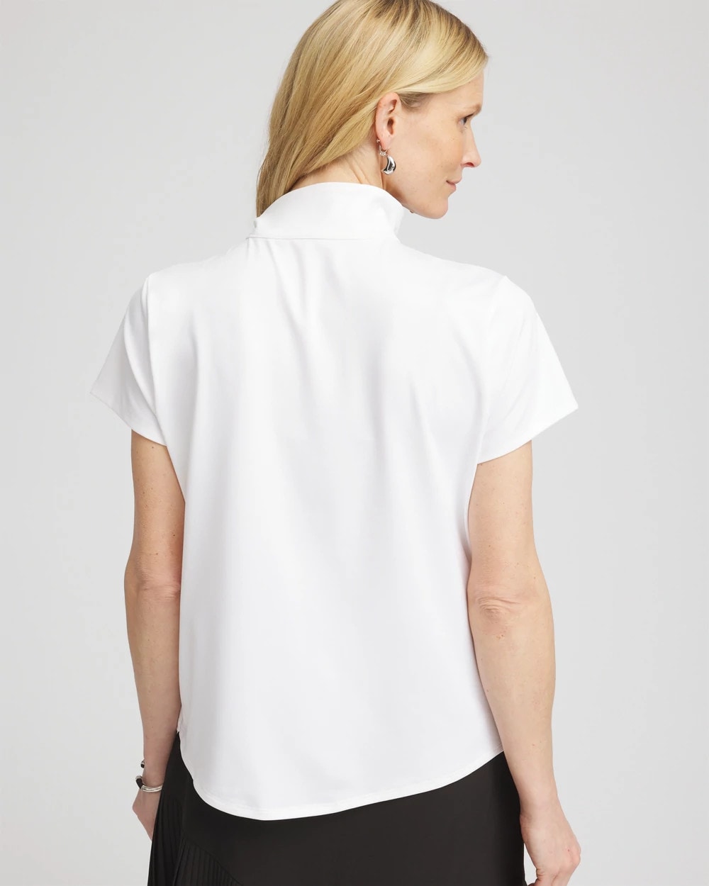 Chico's Zenergy® UPF Mockneck Short-Sleeve Top ALABASTER