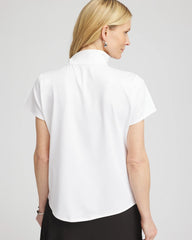 Chico's Zenergy® UPF Mockneck Short-Sleeve Top ALABASTER