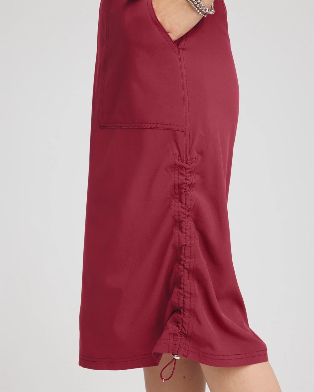 Chico's Zenergy® UPF Bungee-Hem Pull-On Skirt RUSSET RED