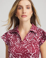 Chico's Zenergy® UPF Printed Polo Top RUSSET RED