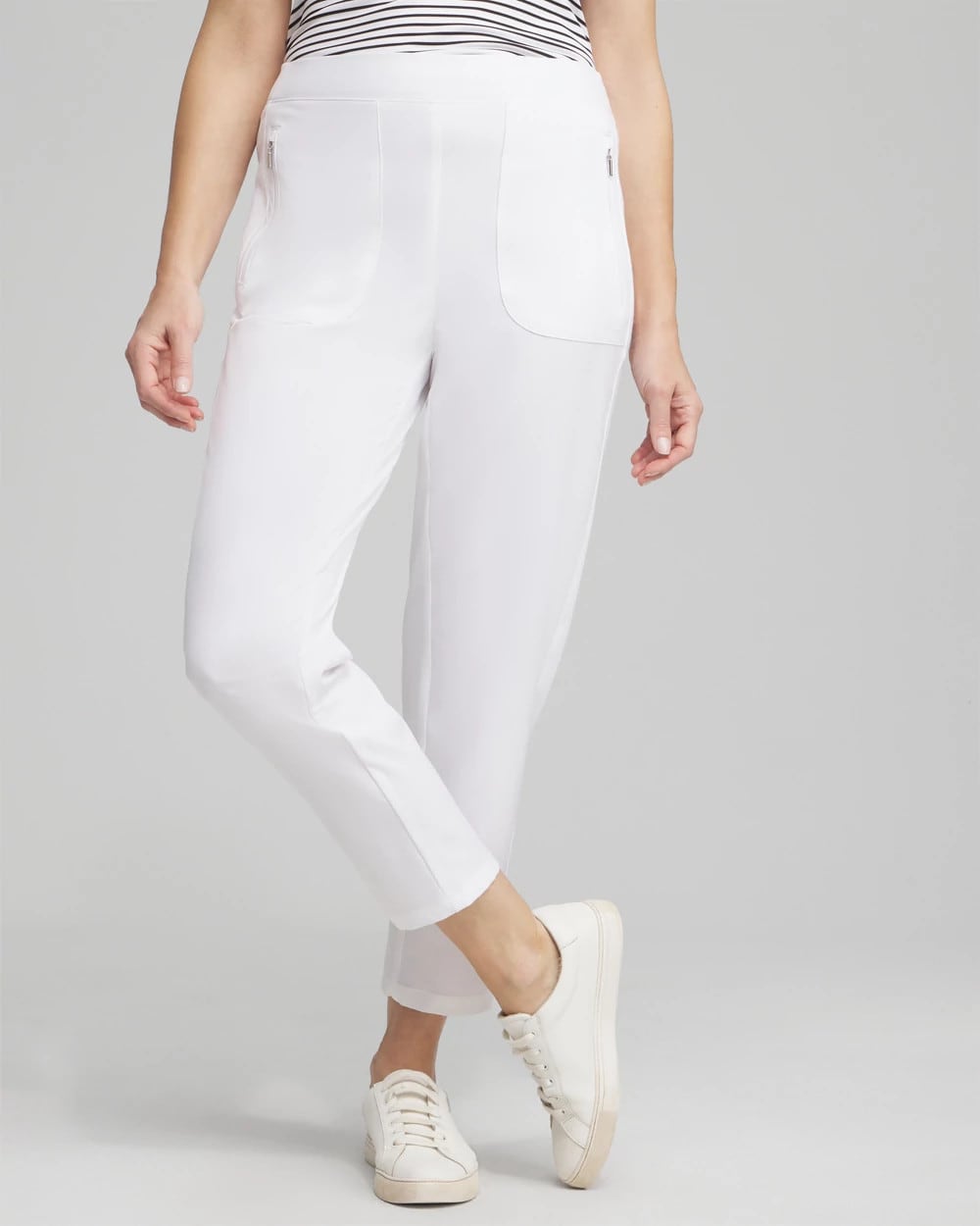 Chico's Zenergy® UPF Ribbed Side Ankle Pants ALABASTER