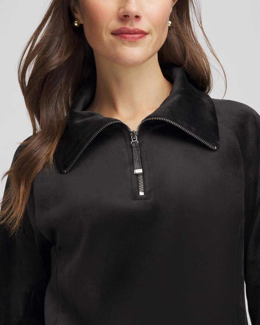 Chico's Zenergy® Velour Pullover BLACK