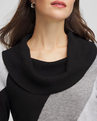 Chico's Zenergy® Luxe Intarsia Cowlneck Top FROSTED GRAY HEATHER