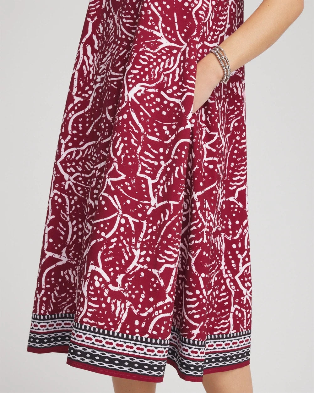 Chico's Zenergy® UPF Printed Midi Sports Dress RUSSET RED
