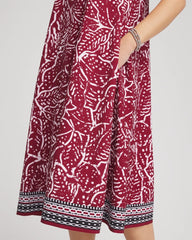 Chico's Zenergy® UPF Printed Midi Sports Dress RUSSET RED