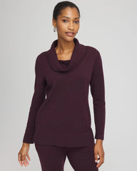 Chico's Zenergy® Luxe Diamante Cowlneck Tunic NIGHT BLOOM