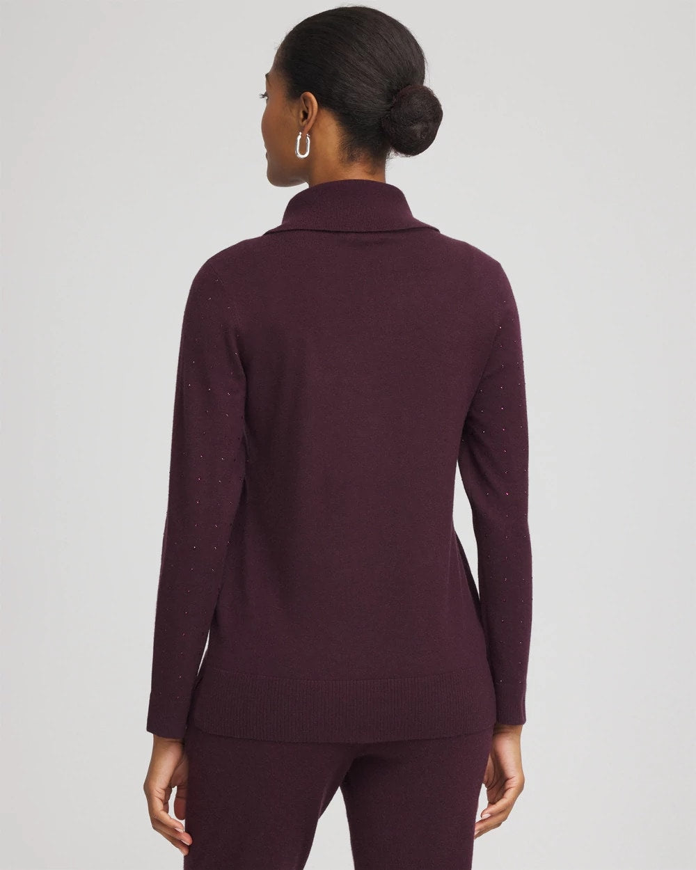 Chico's Zenergy® Luxe Diamante Cowlneck Tunic NIGHT BLOOM