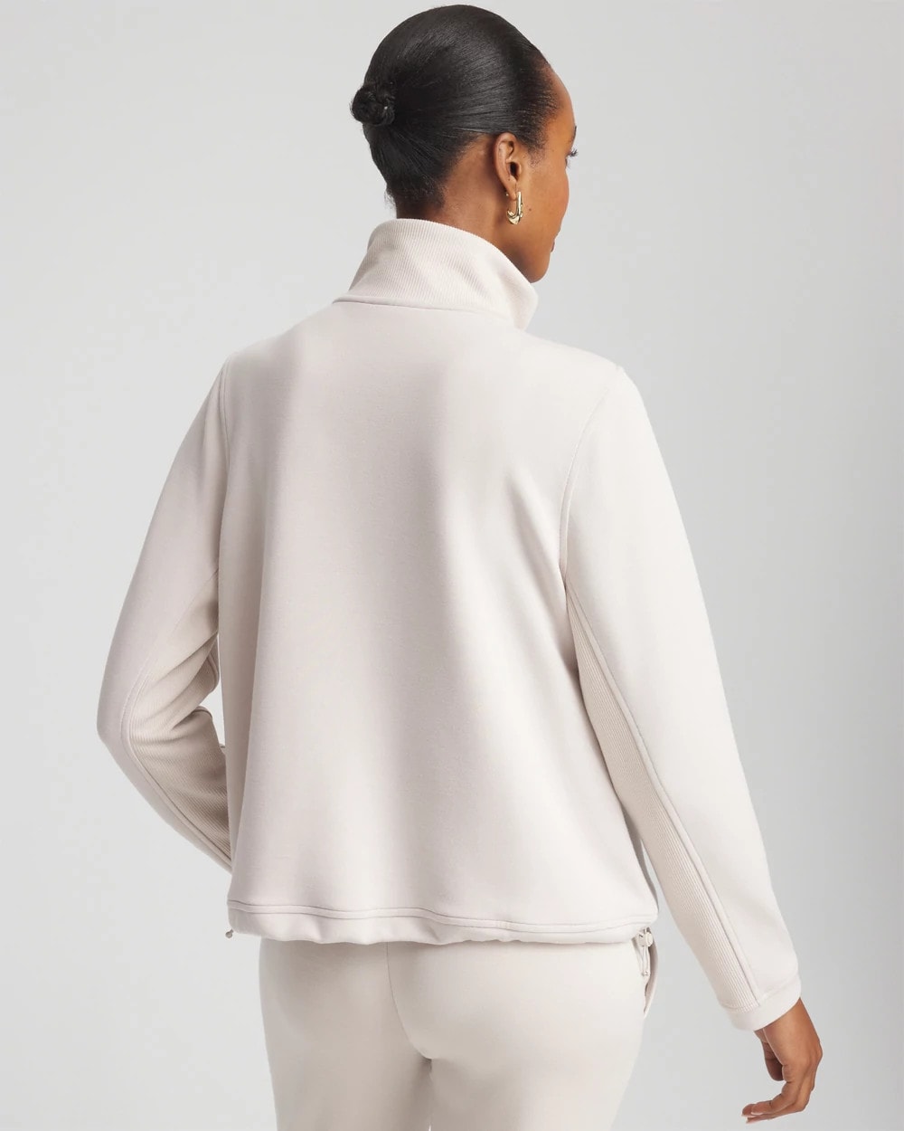 Chico's Zenergy® Ribbed Sweatshirt SMOKEY TAUPE