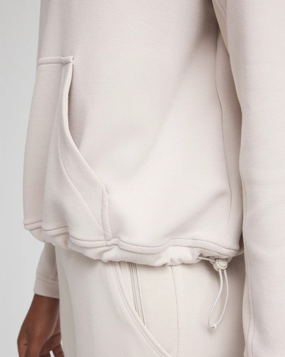Chico's Zenergy® Ribbed Sweatshirt SMOKEY TAUPE