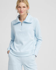 Chico's Zenergy® Beach Slub Half-Zip Pullover Top CRYSTAL SPRINGS
