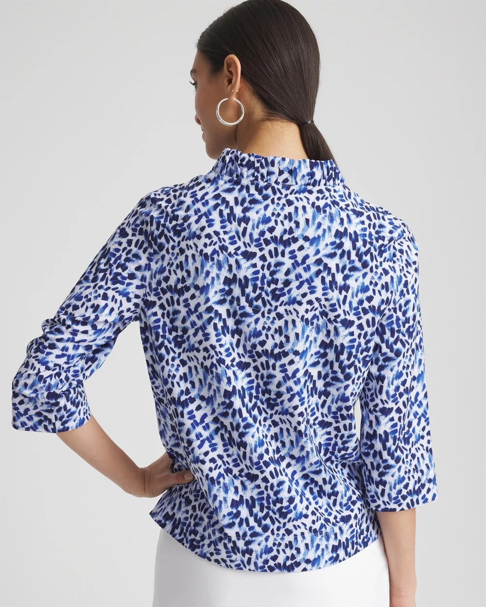 Chico's Zenergy® UPF V-Neck Ruffle Top RICH COBALT