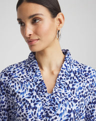 Chico's Zenergy® UPF V-Neck Ruffle Top RICH COBALT
