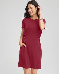 Chico's Zenergy® Bungee-Waist Dress RUSSET RED