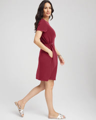 Chico's Zenergy® Bungee-Waist Dress RUSSET RED