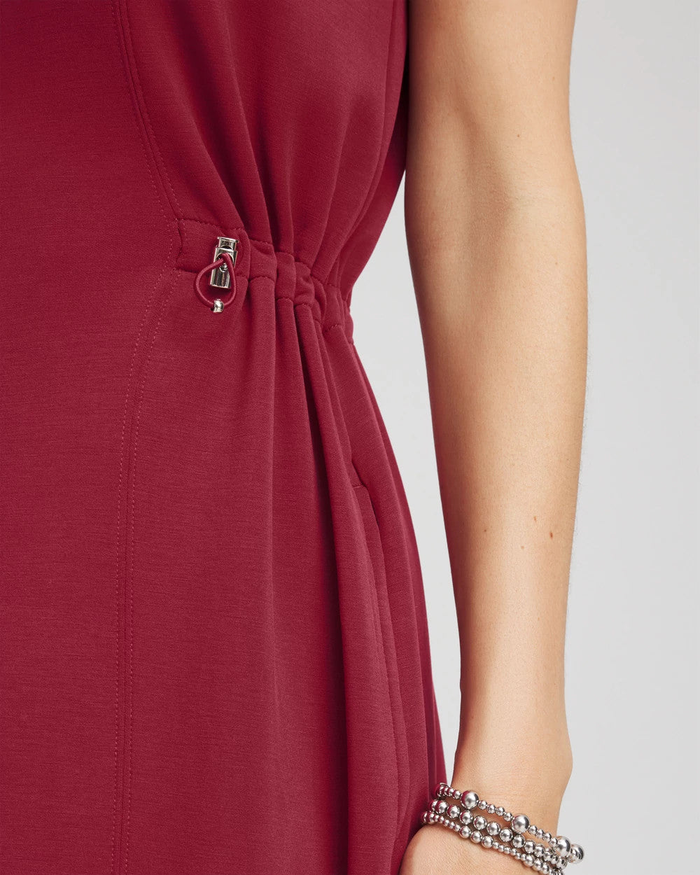 Chico's Zenergy® Bungee-Waist Dress RUSSET RED