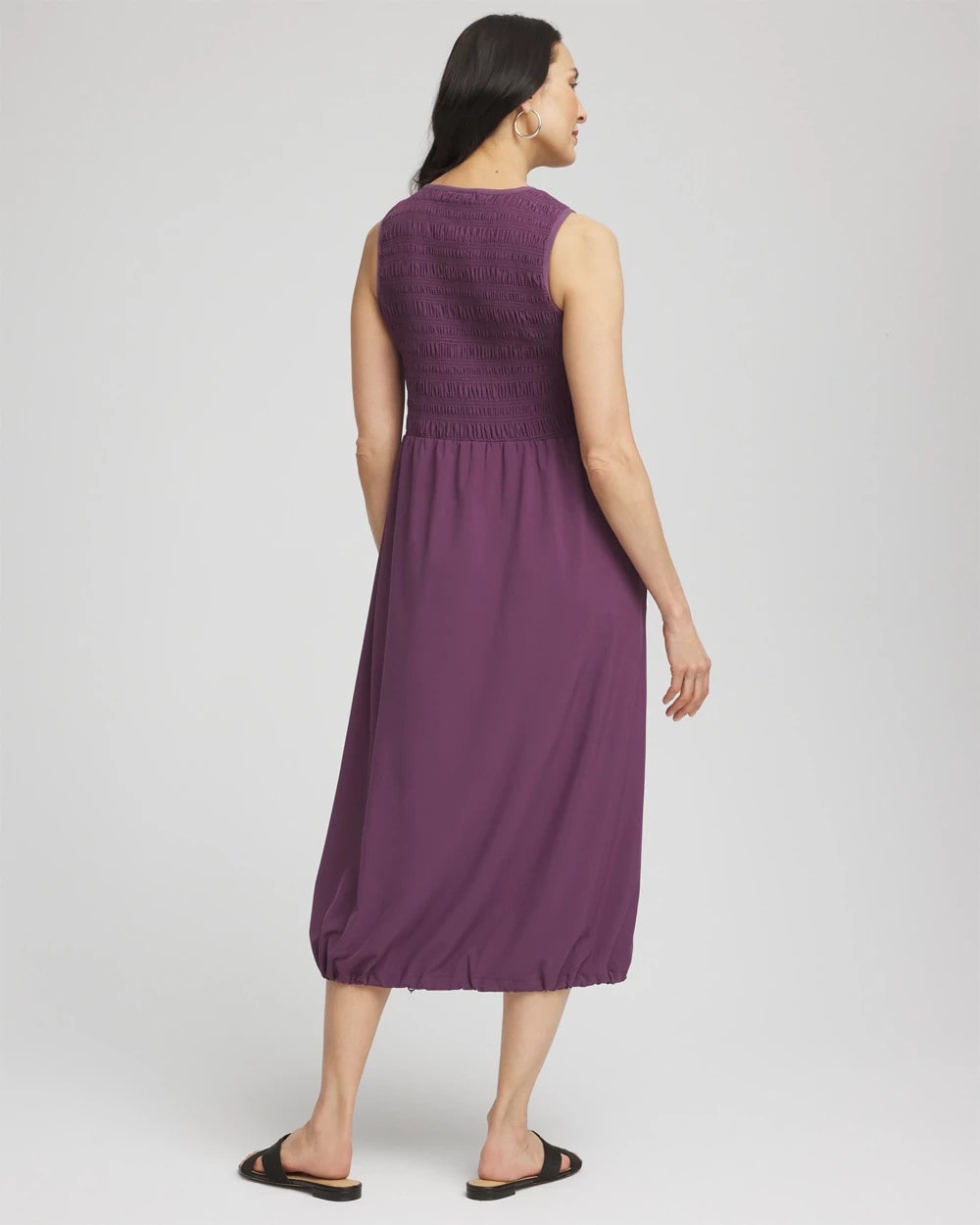 Chico's Zenergy® UPF Smocked Midi Dress WASHED GRAPE