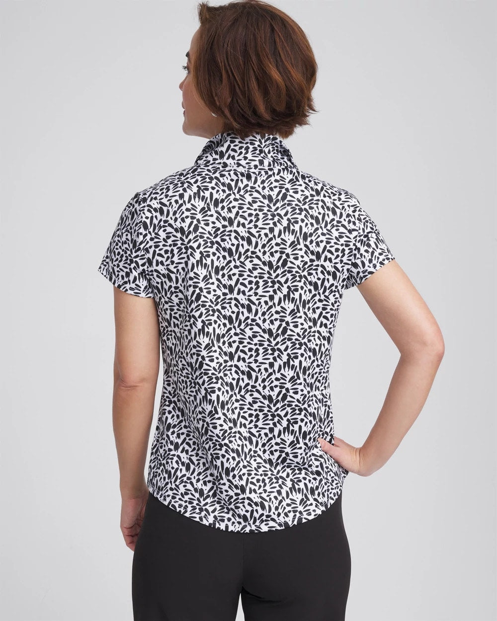Chico's Zenergy® UPF Mockneck Short-Sleeve Top BLACK