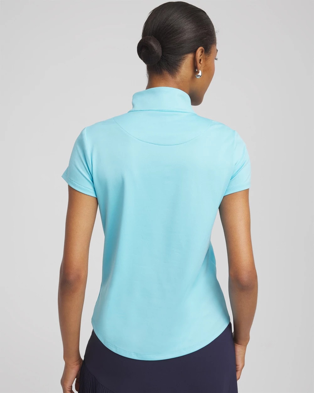 Chico's Zenergy® UPF Mockneck Short-Sleeve Top PARADISO BLUE